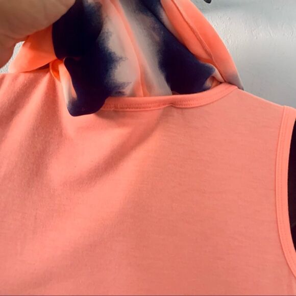 Lily  Bleu Orange Mermaid Graphic Tank Top & Tie Dye Scarf Size Large 14 - Picture 8 of 10